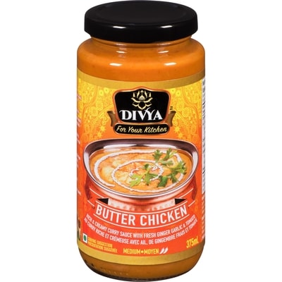 Divya Rich & Creamy Curry Sauce with Fresh Ginger Garlic & Tomato Butter Chicken Medium 375 ml, $0.80/100ml