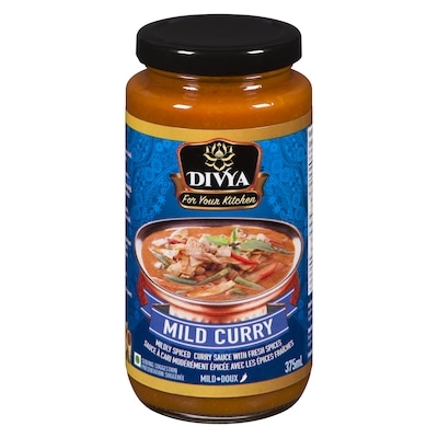 Divya Mildly Spiced Curry Sauce with Fresh Spices Mild Curry 375 ml, $0.80/100ml