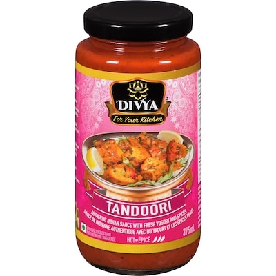 Divya Authentic Indian Sauce with Fresh Yogurt and Spices Tandoori Hot 375 ml, $0.80/100ml