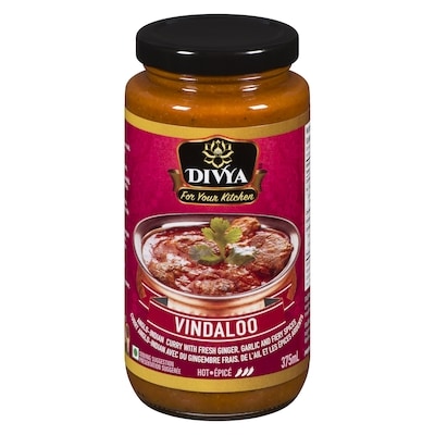 Divya Anglo-Indian Curry with Fresh Ginger, Garlic and Fiery Spices Vindaloo Hot 375 ml, $0.80/100ml