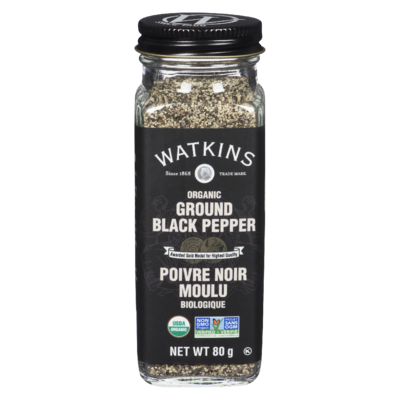 Watkins Poivre noir moulu biologique 80 g, 9,99 $/100g