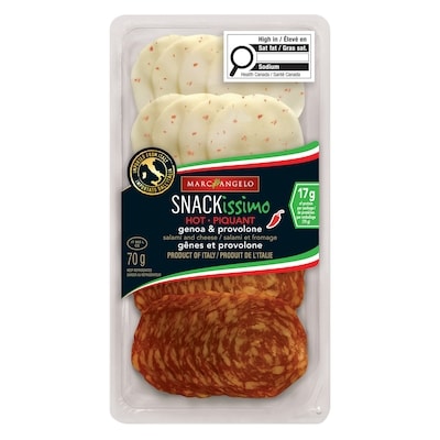 Marc Angelo Salami de Gênes piquant et fromage provolone piquant 70 g, 7,14 $/100g