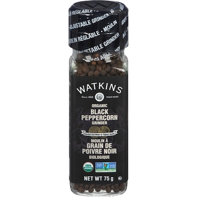 Watkins Moulin à poivre noir biologique 75 g, 11,99 $/100g