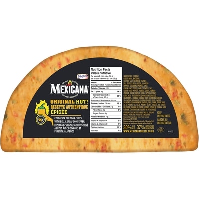 Coombe Mexicana Original Hot Cheddar Cheese with Jalapeno Peppers $45.00/1kg $20.42/1lb