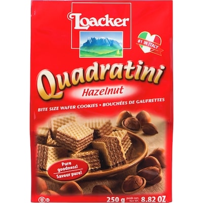 Loacker Bouchées de gaufrettes aux noisettes Quadratini 250 g, 2,40 $/100g