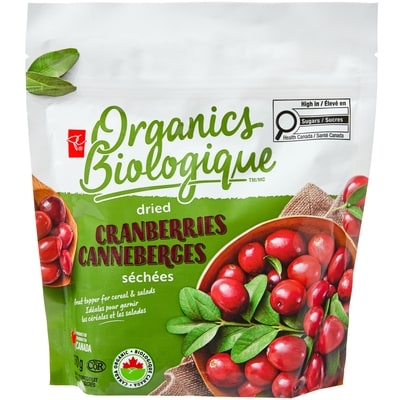 PC Organics Dried Cranberries 250 g, $4.40/100g