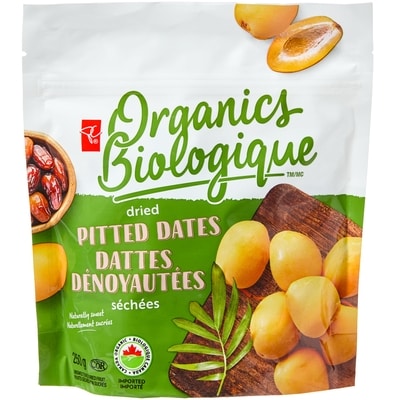 PC Organics Pitted Dates 250 g, $2.80/100g