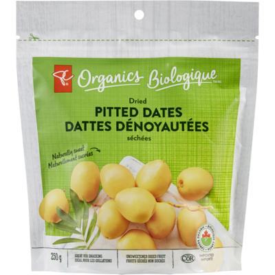 PC Biologique Dattes, Dénoyautées 250 g, 2,52 $/100g