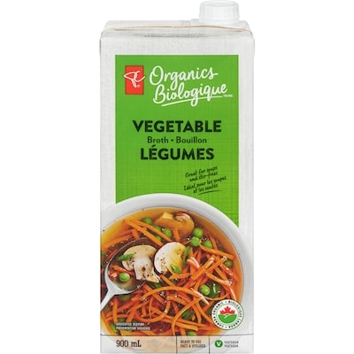 PC Organics Vegetable Broth 900 ml, $0.28/100ml