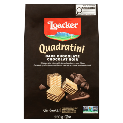 Loacker Quadratini Dark Chocolate Bite Size Wafer Cookies 250 g, $2.40/100g