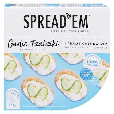 Spread 'Em Kitchen Co. Creamy Cashew Dip, Garlic Tzatziki 183 g, $6.55/100g