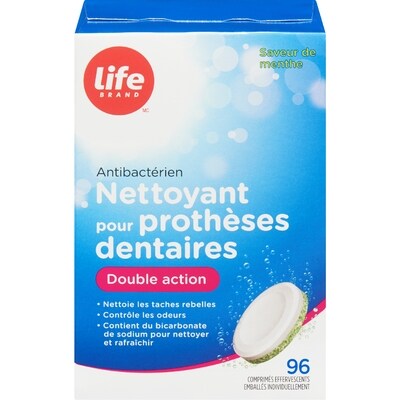 Life Nettoyant pour dentier double action 96 ea, 0,07 $/1ch