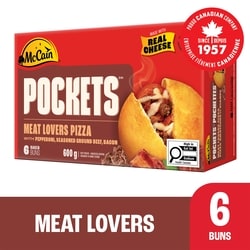 McCain Pizza Pockets Meat Lovers Pizza Pockets, 6 pack 600 g, $1.58/100g