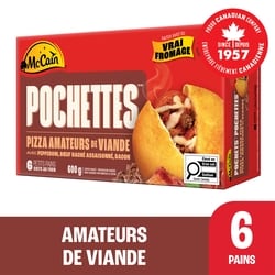 McCain Pizza Pochettes Amateurs de viande paquet de 6 600 g, 1,58 $/100g