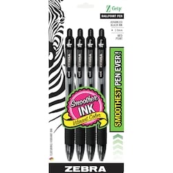 Zebra Z-Grip 4-pack Black Ink 4x1.0 ea, $1.00/1ea