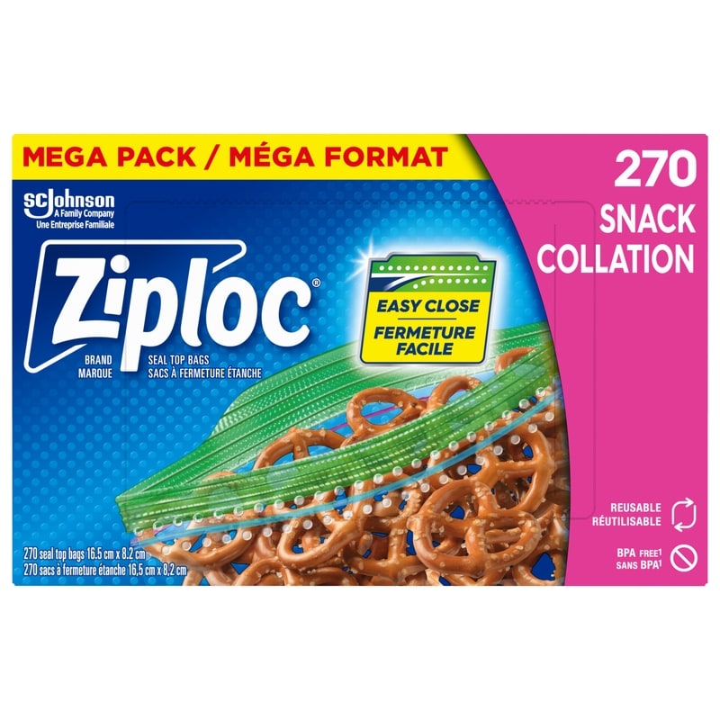 サクサク Ziploc Snack Bags, with Grip 'n Seal Technology - 270 ea | Zehrs