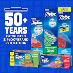 Ziploc Freezer Bags Large, with Stay Open Technology - 60 ea | Zehrs
