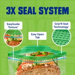 Ziploc Sandwich Bags, with Grip 'n Seal Technology - 270 ea