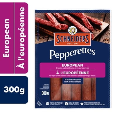Schneiders Bâtonnets de saucisson à leuropéenne Pepperettes 300 g, 4,16 $/100g