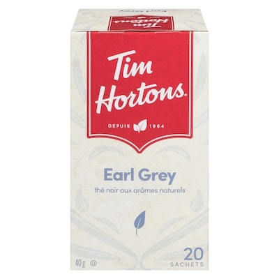 Tim Hortons Thé noir Earl Grey à saveur naturelle, 20 en sachet 20 ea, 0,30 $/1ch