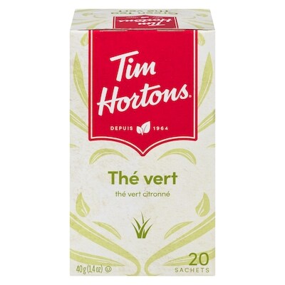 Tim Hortons Thé vert avec citronnelle, 20 sachets de thé 20 ea, 0,30 $/1ch