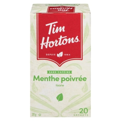 Tim Hortons Tisane à la menthe poivrée sans caféine, 20 sachets de thé 20 ea, 0,30 $/1ch