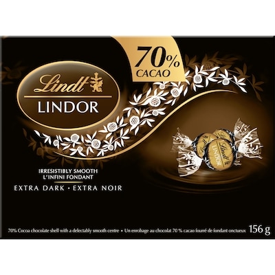 Lindt LINDOR 70% Cacao Dark Chocolate Truffles Box 156 g, $9.61/100g