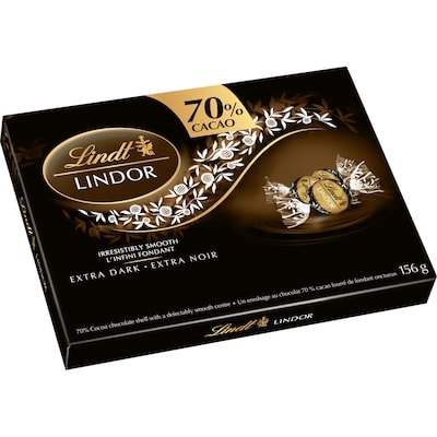 Lindt Truffes LINDOR au chocolat noir à 70 % de cacao – Boîte 156 g, 9,61 $/100g