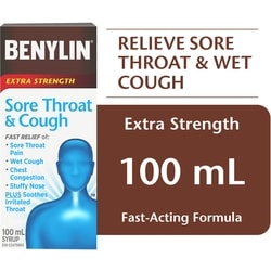Benylin Sore Throat Cough Syrup 100 ml, $11.50/100ml