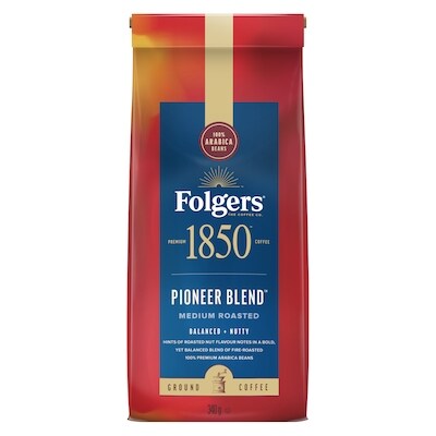 1850 Ground Coffee Pioneer Blend Medium Roast Coffee 340 g, $3.82/100g