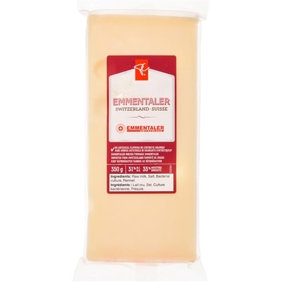 President's Choice Emmentaler Cheese 350 g, $4.00/100g