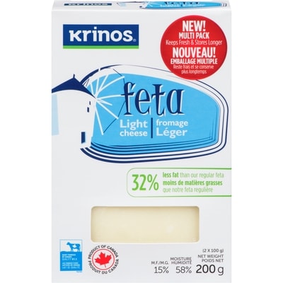 Krinos Fromage féta léger  200 g, 3,50 $/100g