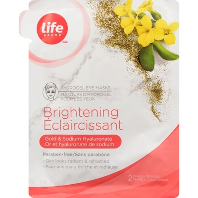 Life Brand Brightening Hydrogel Eye Masks, Gold & Sodium Hyaluronate 1 ea, $4.00/1ea