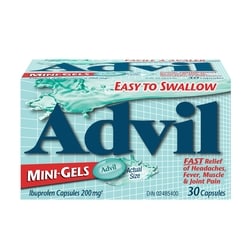 Advil Regular Strength Minigels For Headaches And Pain Relief, 200 Mg Ibuprofen 30 ea, $0.39/1ea