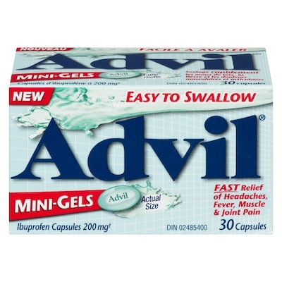 Advil Ibuprofen Capsules 200 mg Mini-Gels 30 Capsules 30 ea, $0.40/1ea