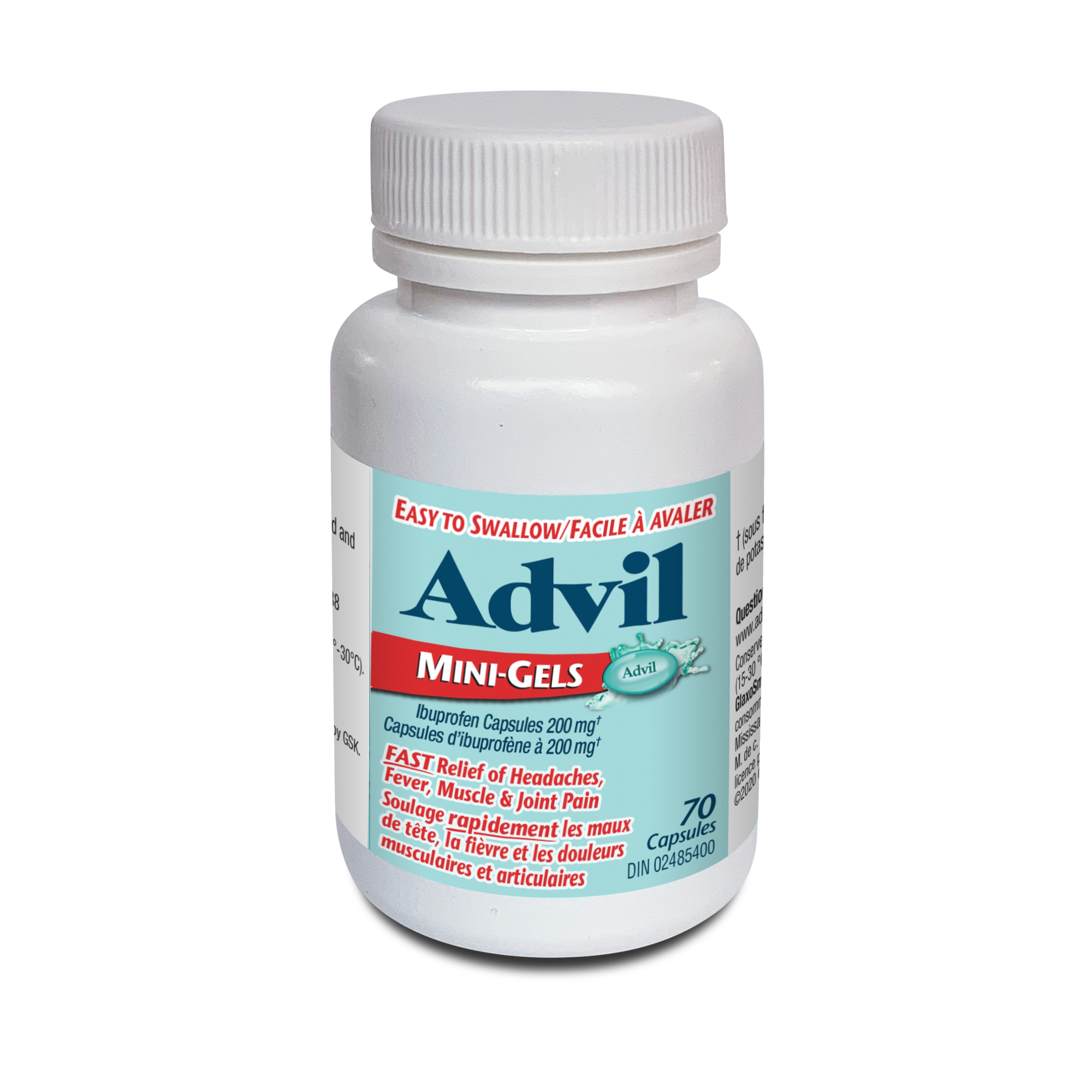 Advil Ibuprofen Capsules 200 mg Mini-Gels 70 Capsules 70 ea, $0.19/1ea