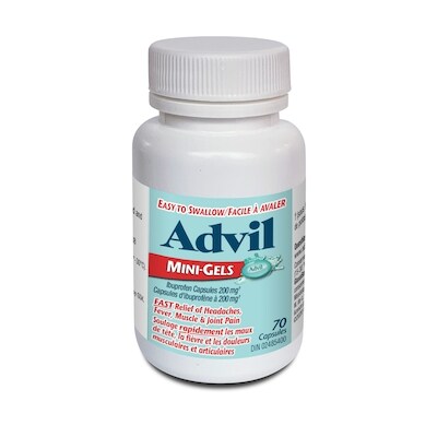 Advil Mini gélules d’ibuprofène 200 mg 70 gélules 70 ea, 0,24 $/1ch