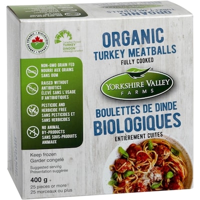 Yorkshire Valley Farms Organic Turkey Meatballs, Fully Cooked 400 g, $3.50/100g