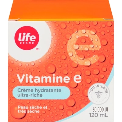 Life Crème hydratante ultra riche en vitamine E 120 ml, 10,83 $/100ml