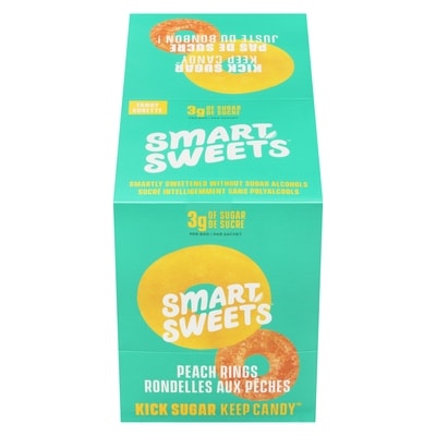 Smart Sweets Rondelles à la pêche, cas 12x50.0 g, 7,00 $/100g