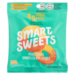 Smart Sweets Peach Rings 50 g, $8.00/100g