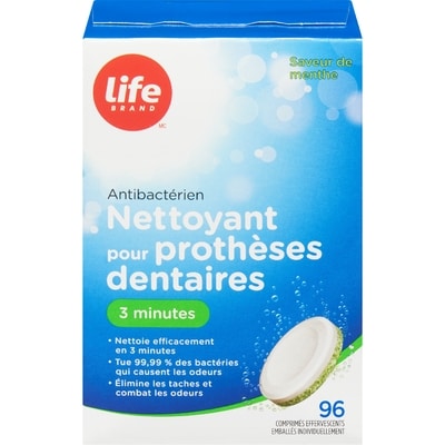 Life Nettoyants pour dentier 3 minutes 96 ea, 0,07 $/1ch