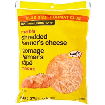 No Name Shredded Marble Farmer's Cheese 900 g, $1.61/100g