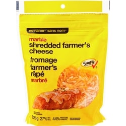 No Name Shredded Farmer's Marble Cheese 320 g, $1.87/100g
