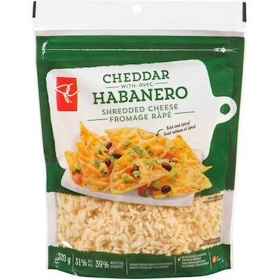 President's Choice Shredded Cheddar Cheese With Habanero  320 g, $1.49/100g