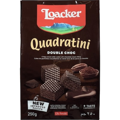 Loacker Double chocolat Quadratini 250 g, 2,40 $/100g