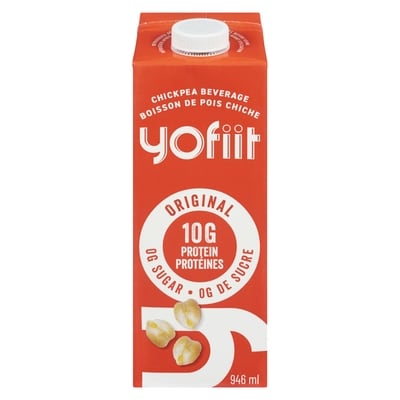 YoFiit Boisson sans sucre aux pois chiches et aux graines de lin YoFiit Miylk10, saveur originale 946 ml, 0,69 $/100ml