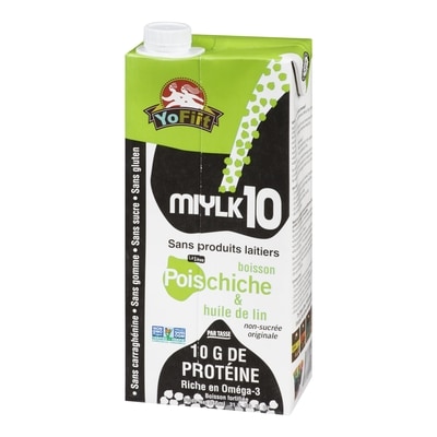 Boisson sans sucre aux pois chiches et aux graines de lin YoFiit Miylk10, saveur originale
