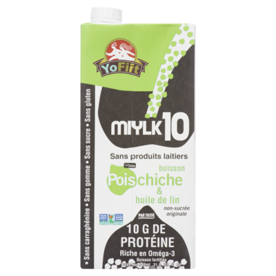 Boisson sans sucre aux pois chiches et aux graines de lin YoFiit Miylk10, saveur originale