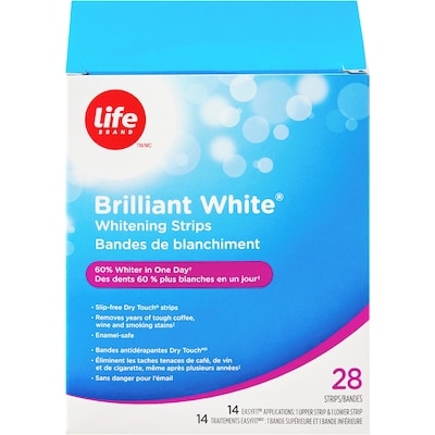 Life Brand Brilliant White Whitening Strips 14 ea, $2.00/1ea